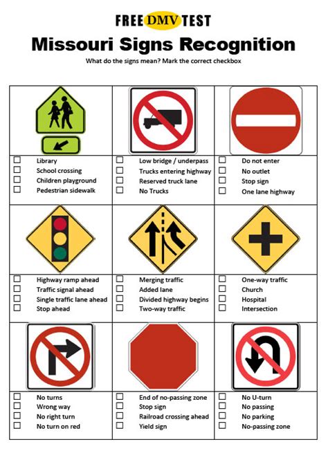 missouri driving license test quiz